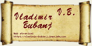 Vladimir Bubanj vizit kartica